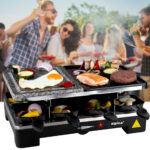 Raclette Grill mit Steingrillplatte, 8 Personen, 1400 W Raclette Grill mit Steingrillplatte, 8 Personen, 1400 W