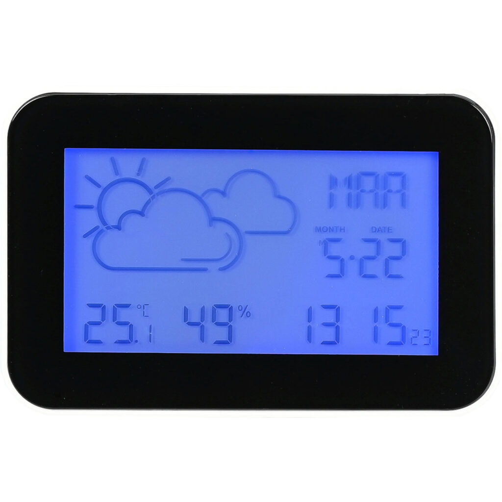 Wetterstation, digital, mit Temperaturanzeige, Luftfeuchtigkeit uvm., weiss