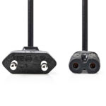 Netzkabel, Stromkabel, 2-polig, Typ C Eurostecker, IEC-320-C7, 1 m Netzkabel, Stromkabel, 2-polig, Typ C Eurostecker, IEC-320-C7, 1 m