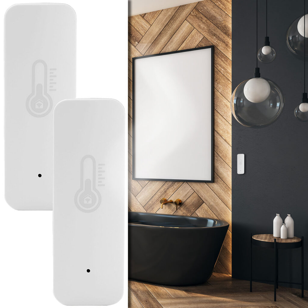 2er-Set Smarter Temperatur- & Luftfeuchtigkeits-Sensor mit Sprachsteuerung & App