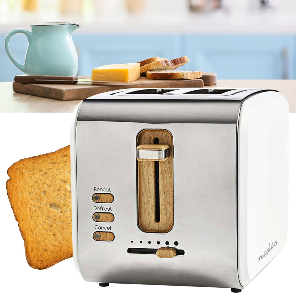 Design Toaster, Soft Touch, 6 Röststufen, Auftaufunktion, 900 W, weiss