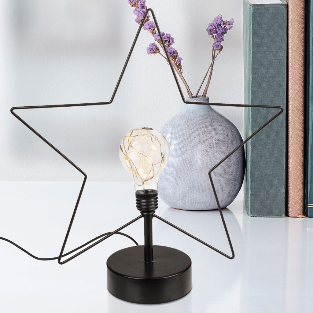 Tischleuchte Stern mit 8 LEDs und USB-Kabel Tischleuchte Stern mit 8 LEDs und USB-Kabel