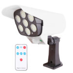 Überwachungskamera Attrappe mit LED Leuchte, Solarpanel, 3 Lichtmodi