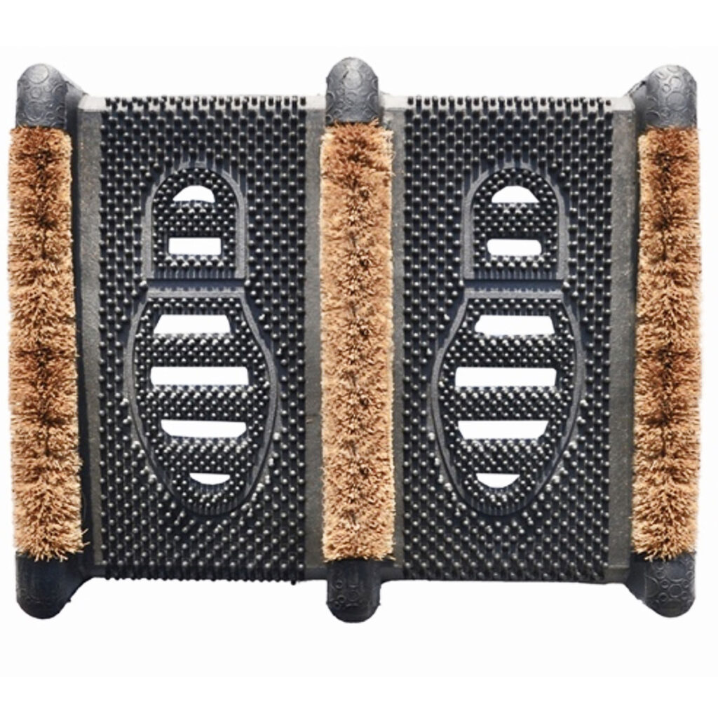 Schuhabtreter mit Bürsten aus Kokosfasern/Gummi, Fussmatte, L 35 x B 31 cm