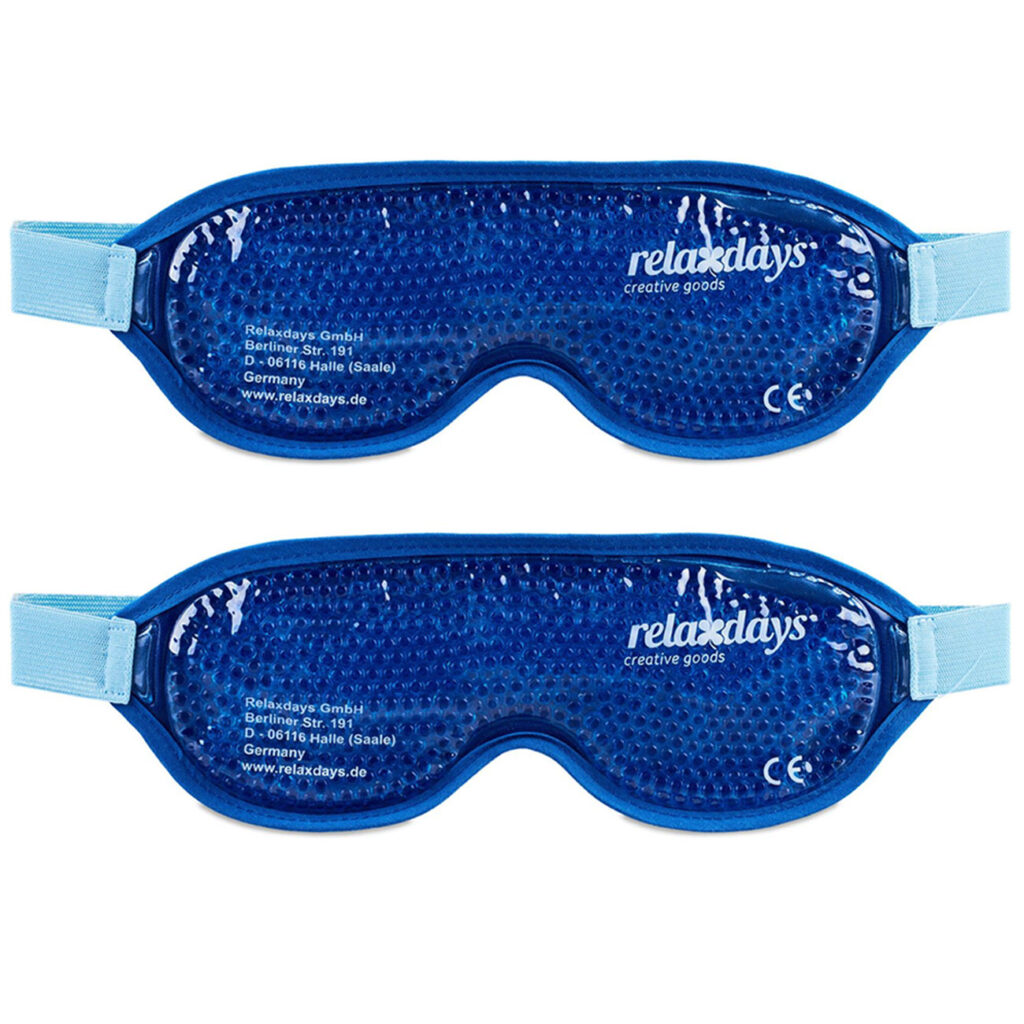 Augenmaske 2er Set, kühlend, warm/kalt, Gelperlenfüllung
