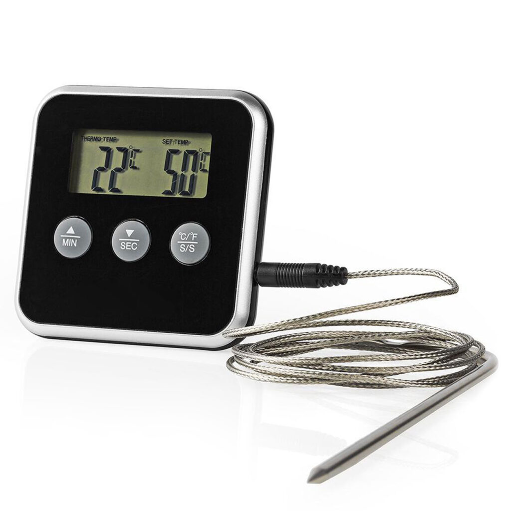 Digitales Fleisch- & Ofenthermometer, Timer, bis +250 °C