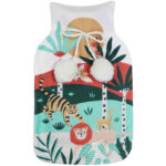 Wärmflasche, mit buntem Dschungel-Bezug, Fleece, 21 x 34 cm Wärmflasche, mit buntem Dschungel-Bezug, Fleece, 21 x 34 cm