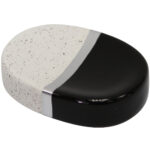 Seifenschale, Keramik, Schwarz-Beige-Look, 11 x 2,5 cm Seifenschale, Keramik, Schwarz-Beige-Look, 11 x 2,5 cm