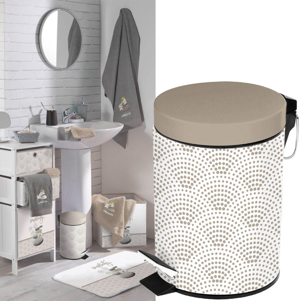 Treteimer, beige, Mülleimer, 3 Liter Treteimer, beige, Mülleimer, 3 Liter