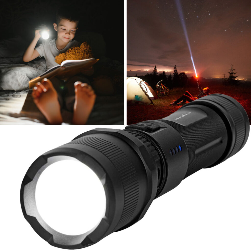 LED-Taschenlampe, Vollmetallgehäuse, Akku, 3,7 V, 10 W