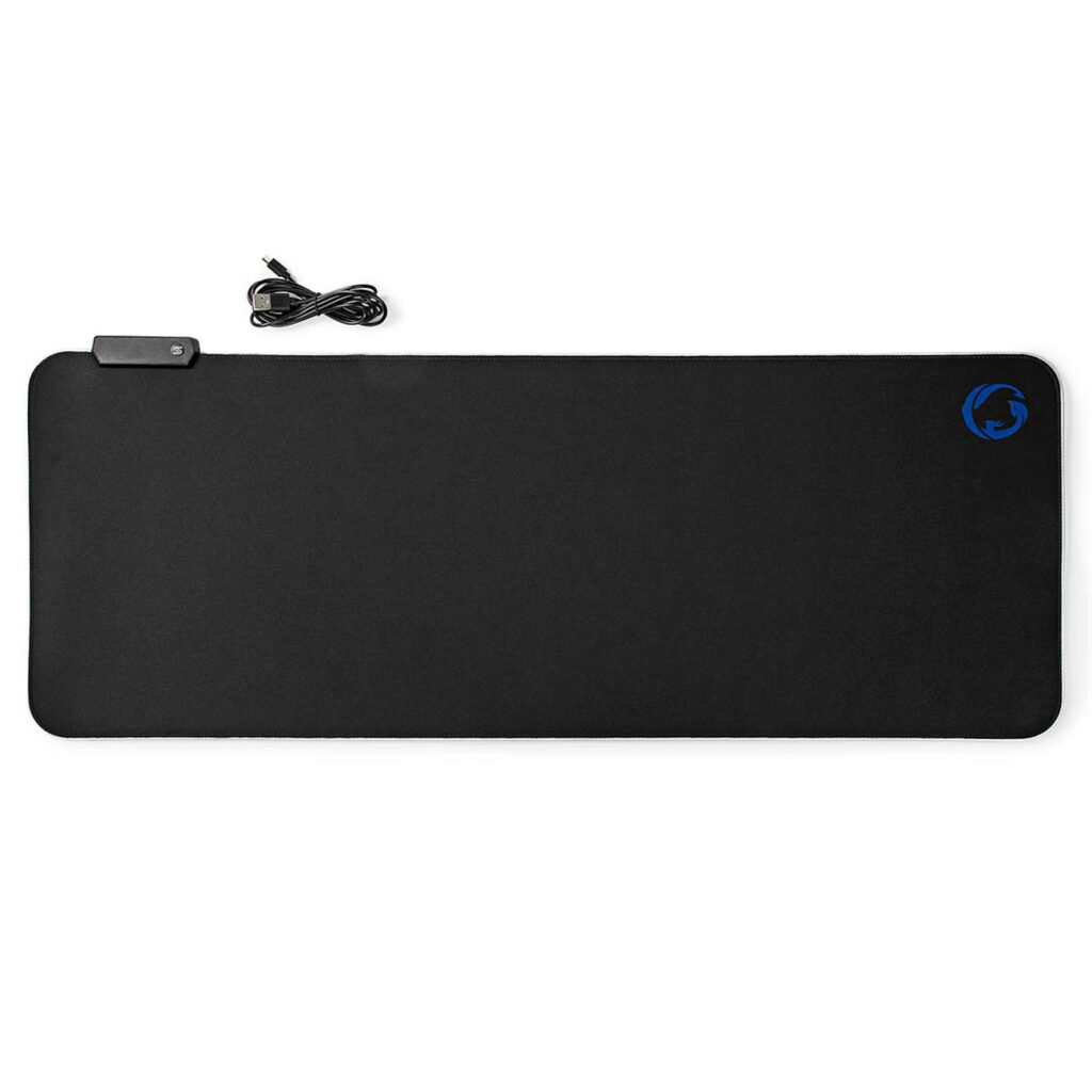 XXL Gaming Mauspad, RGB-LED-Beleuchtung, Mikrofaser / Gummi