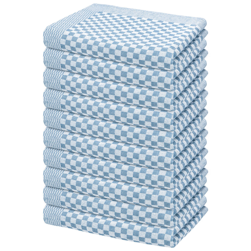 10er-Set Grubentücher, hellblau, Geschirrtücher 50 x 70 cm