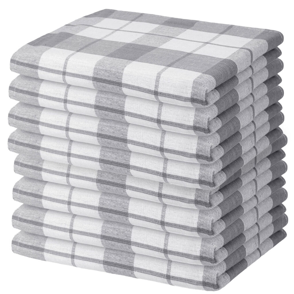 8er-Set Geschirrtücher, grau, 100% Baumwolle, 70 x 50 cm
