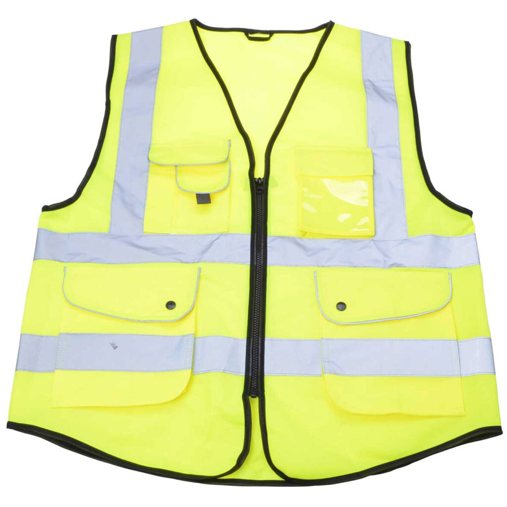 Warnweste Grösse XXL, inkl. 6 Taschen, neongelb Warnweste Grösse XXL, inkl. 6 Taschen, neongelb