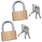 2er-Set Kleines Vorhängeschloss inkl. 3 Schlüsseln, 3 x 4 cm