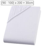 Einzelbett Premium Qualitäts-Jersey Fixleintuch, 100% Baumwolle, weiss, 90 x 200 cm Einzelbett Premium Qualitäts-Jersey Fixleintuch, 100% Baumwolle, weiss, 90 x 200 cm