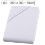 Übergrösse Premium Qualitäts-Jersey Fixleintuch, 100% Baumwolle, weiss, 200 x 200 cm
