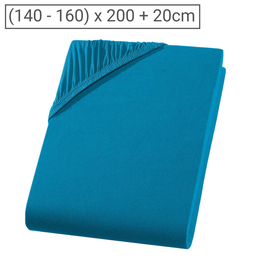 Topper Premium Qualitäts-Jersey Fixleintuch, 100% Baumwolle, petrol, 160 x 200 cm