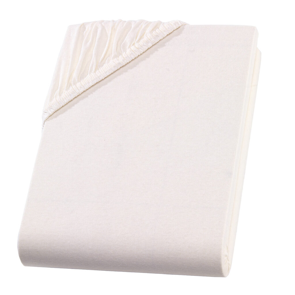 Topper Premium Qualitäts-Jersey Fixleintuch, 100% Baumwolle, natur, 160 x 200 cm