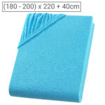 Übergrösse/Überlänge Qualitäts-Jersey Fixleintuch, 100% Baumwolle, türkis, 200 x 220 cm