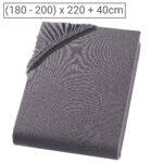 Übergrösse/Überlänge Qualitäts-Jersey Fixleintuch, 100% Baumwolle, anthrazit, 200 x 220 cm Übergrösse/Überlänge Qualitäts-Jersey Fixleintuch, 100% Baumwolle, anthrazit, 200 x 220 cm