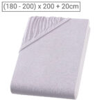 Boxspringbett-Topper Übergrösse Qualitäts-Jersey Fixleintuch, silber, 200 x 200 cm