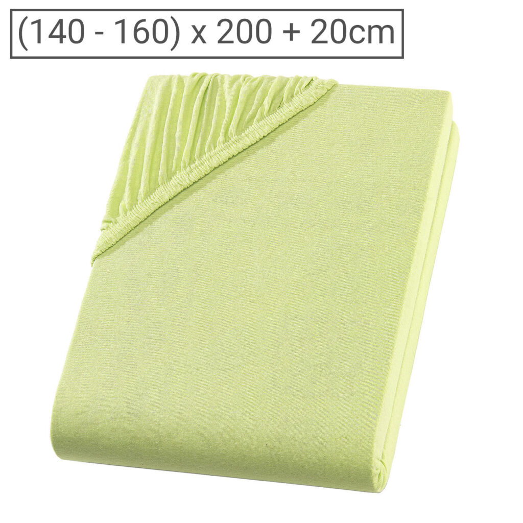 Boxspringbett-Topper Doppelbett Qualitäts-Jersey Fixleintuch, apfel, 160 x 200 cm