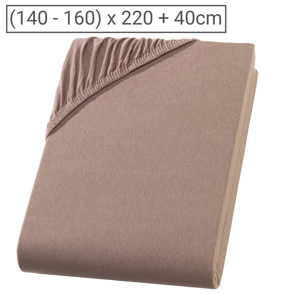 Wasser-/Boxspringbett Premium Qualitäts-Jersey Fixleintuch, nougat, 160 x 220 cm