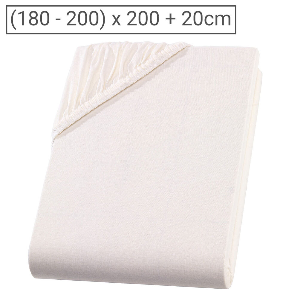 Topper Übergrösse Premium Qualitäts-Jersey Fixleintuch, natur, 200 x 200 cm