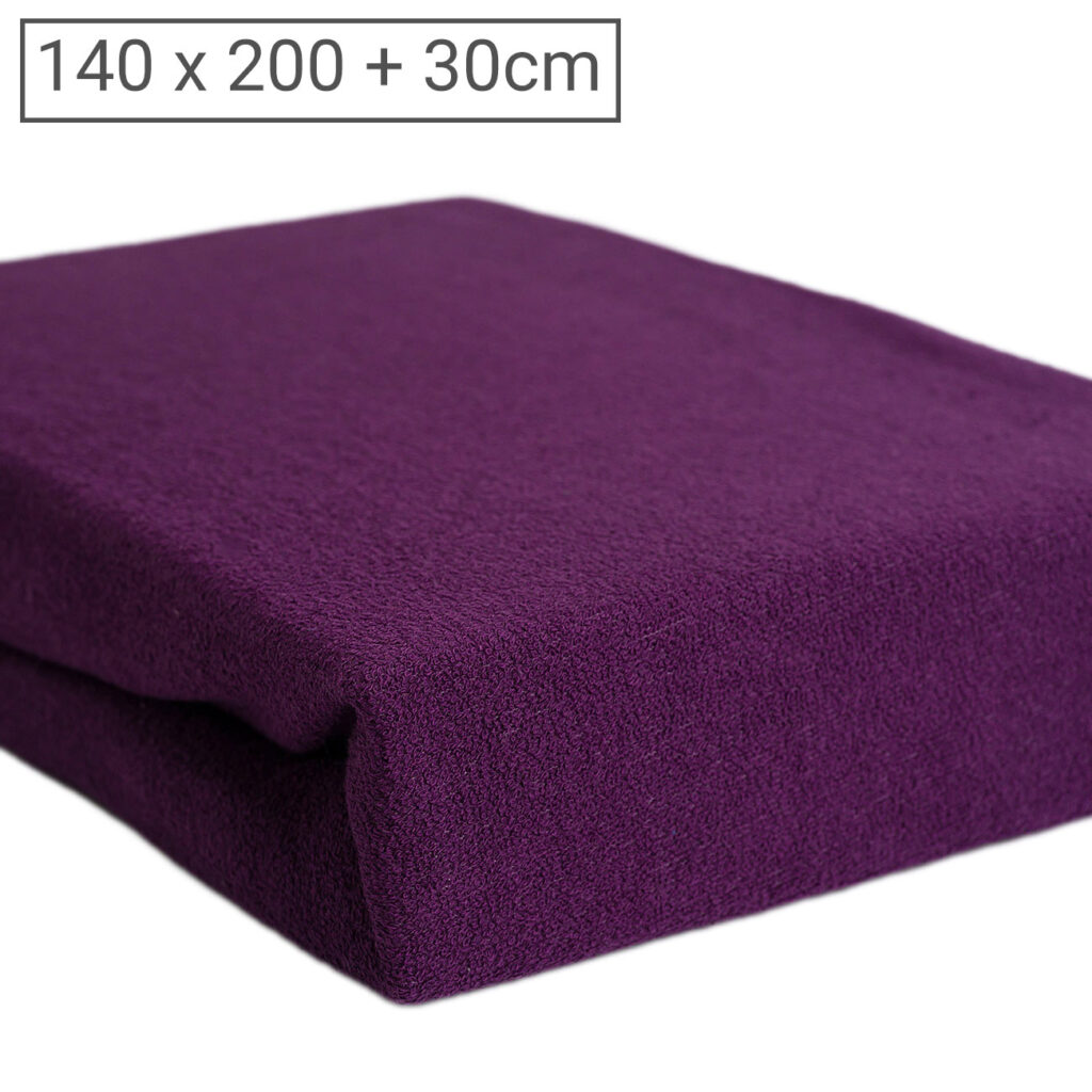 Doppelbett Luxus Frottee Fixleintuch, 80% Baumwolle, 20% Mikrofaser, aubergine 140 x 200cm