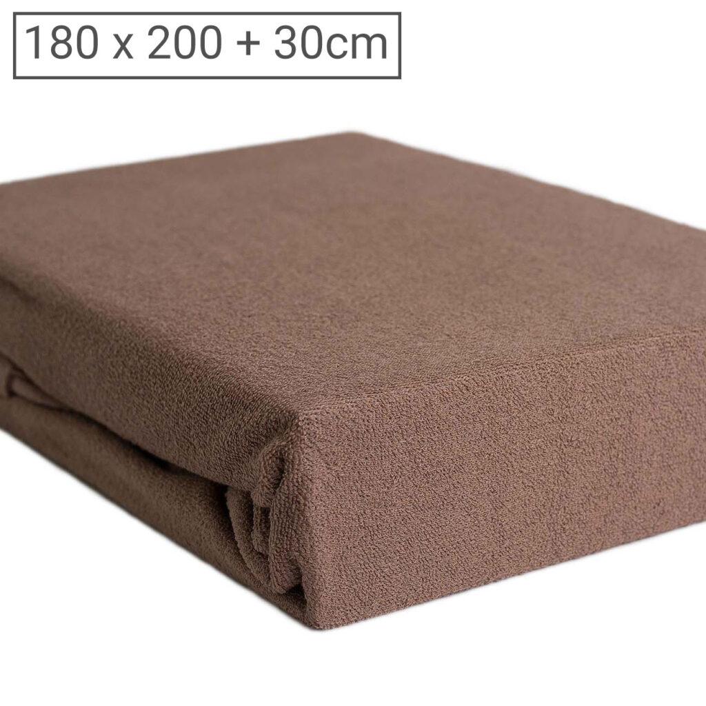 Übergrösse Luxus Frottee Fixleintuch, 80% Baumwolle, 20% Mikrofaser, nougat, 180 x 200 cm