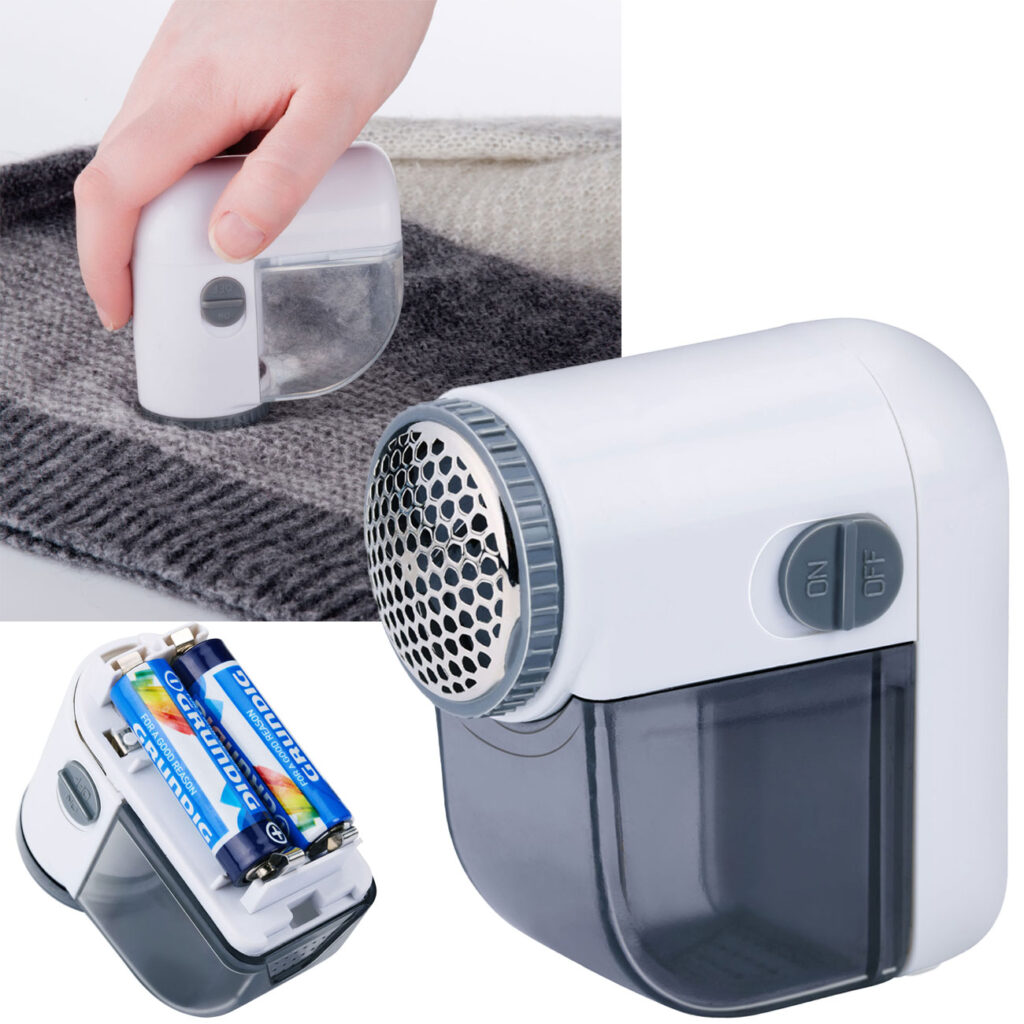 Mini-Fusselrasierer mit Auffangbehälter, batteriebetrieben