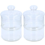 2er-Set Glasbehälter mit zwei Ebenen, inkl. Deckel, Ø 16cm, 28cm hoch 2er-Set Glasbehälter mit zwei Ebenen, inkl. Deckel, Ø 16cm, 28cm hoch