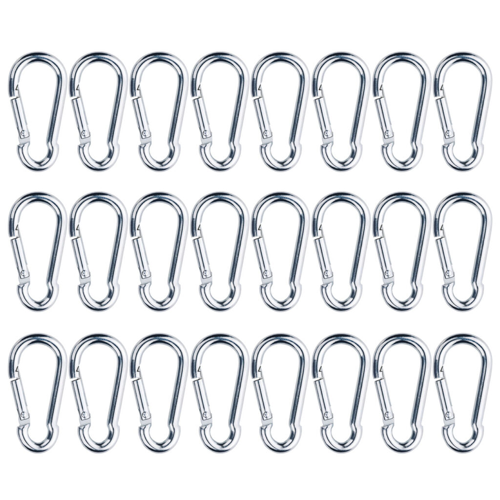 Karabinerhaken, 24 Stück, 5 x 2,5 cm, max. 50kg Karabinerhaken, 24 Stück, 5 x 2,5 cm, max. 50kg