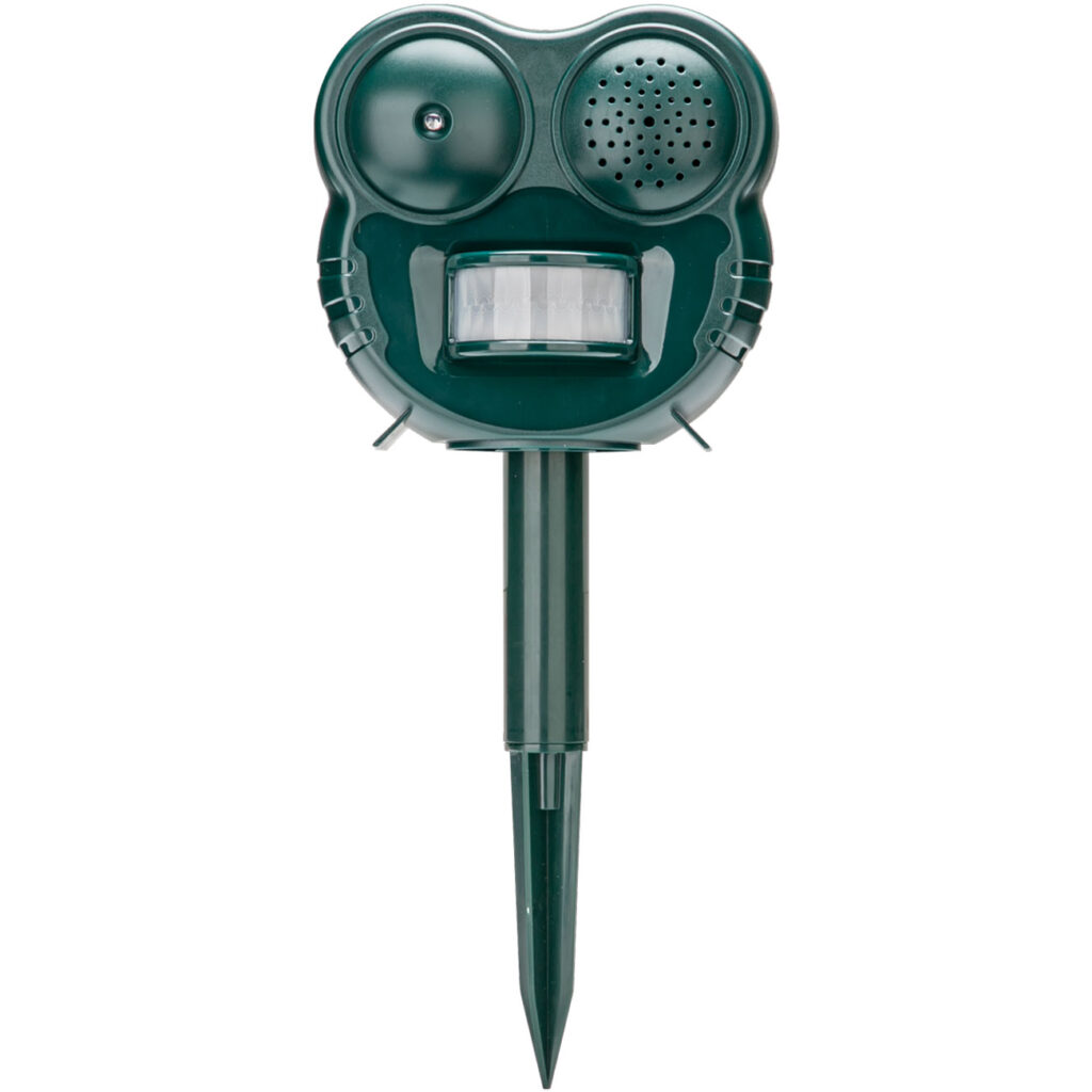 Ultraschall Tierschreck mit LED-Blitzicht und PIR-Bewegungsmelder, 70 m²