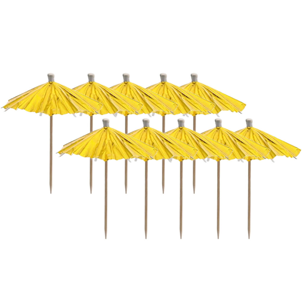 Cocktailschirmchen, 10 Stk., gold/silber Cocktailschirmchen, 10 Stk., gold/silber