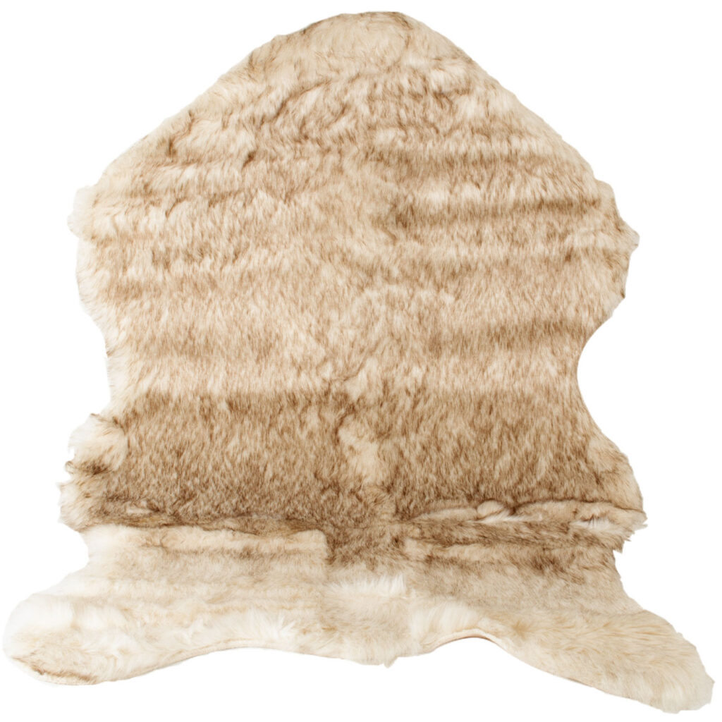 Dekoteppich, Kunstfell-Teppich, 60 x 90 cm, beige