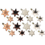 Weihnachtskugeln „Stern“,16 Stk., Rosé/Braun/Champagner/Glitzer/Silber, je 8x Ø 6cm/5cm Weihnachtskugeln „Stern“,16 Stk., Rosé/Braun/Champagner/Glitzer/Silber, je 8x Ø 6cm/5cm