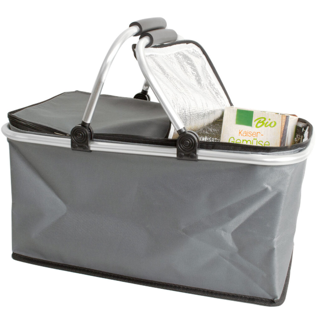 Thermo Einkaufskorb, faltbar, grau, 30l Thermo Einkaufskorb, faltbar, grau, 30l