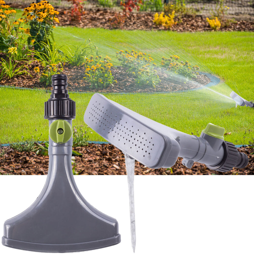 Flache Bewässerungsbrause mit Erdspiess Flache Bewässerungsbrause mit Erdspiess