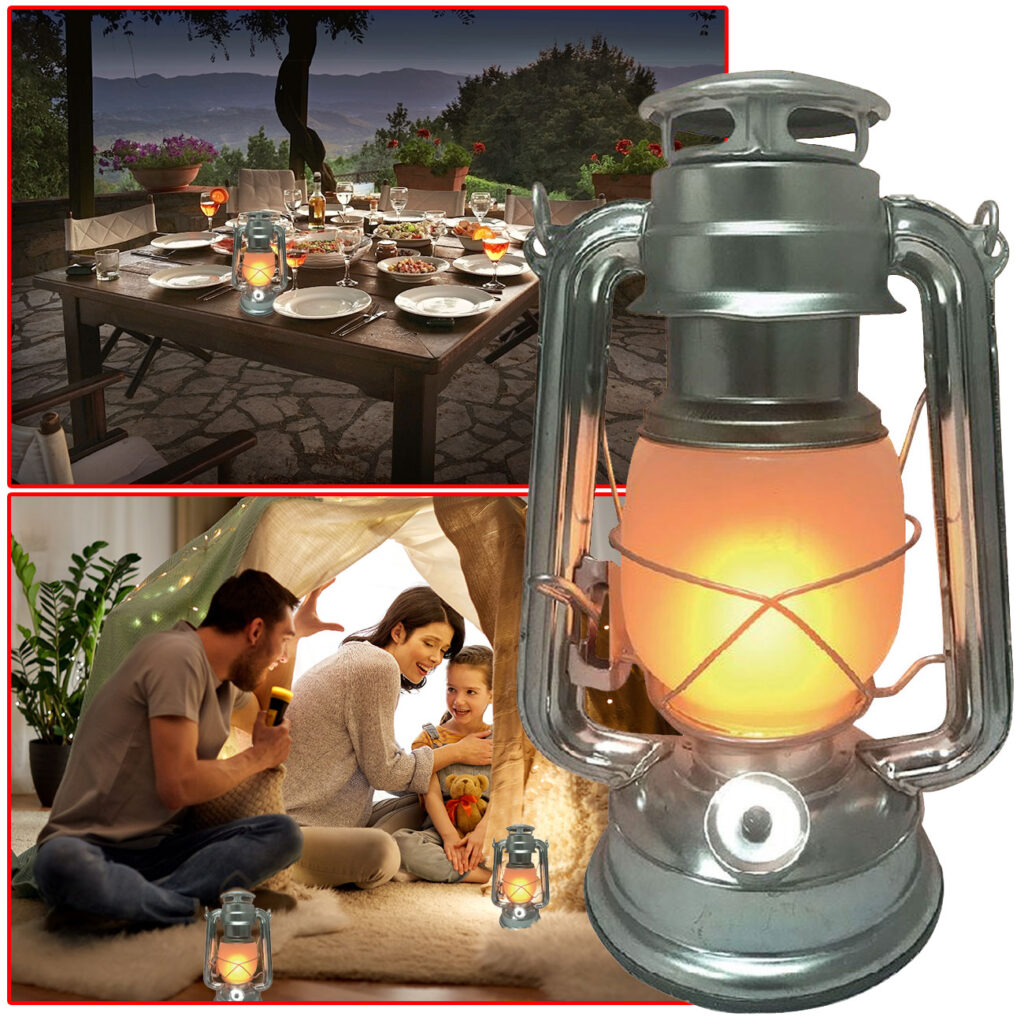 LED-Sturmlaterne mit Flammen-Effekt