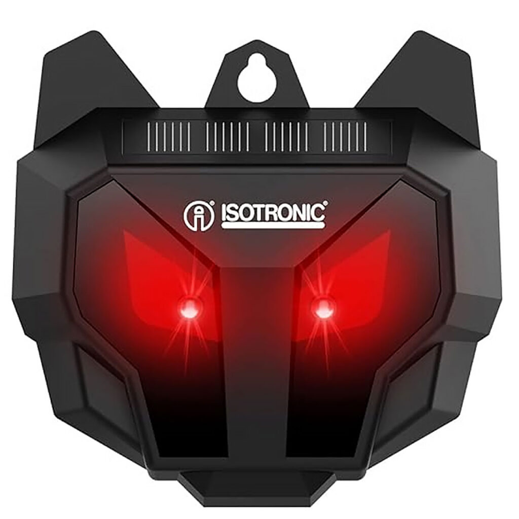 Tierabwehr gegen Wildtiere mit nachts blinkenden LEDs, solarbetrieben