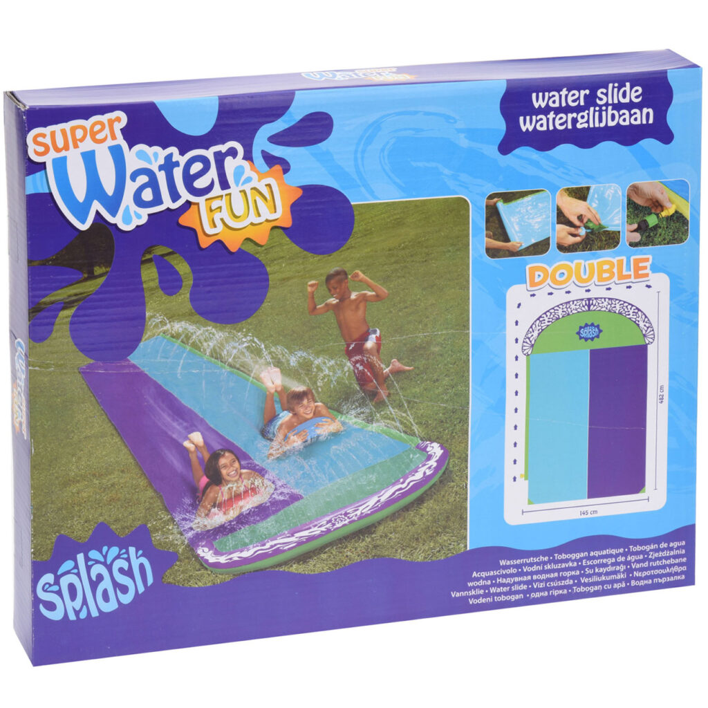 Wasserrutsche, aufblasbar, mit Fontänen, 480 x 145 cm