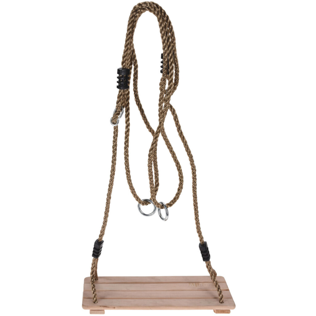 Schaukel aus Kiefernholz, 40×16 cm, Seillänge bis 210 cm