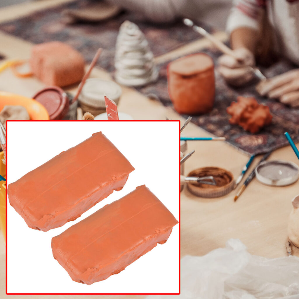 2er-Set, Ton, Naturton, selbsthärtend, je 500g, terrakotta