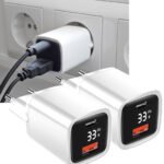 2er-Set USB-Ladegerät, Dual Port, für USB-C und USB-A, 33 Watt, 0,7 A 2er-Set USB-Ladegerät, Dual Port, für USB-C und USB-A, 33 Watt, 0,7 A