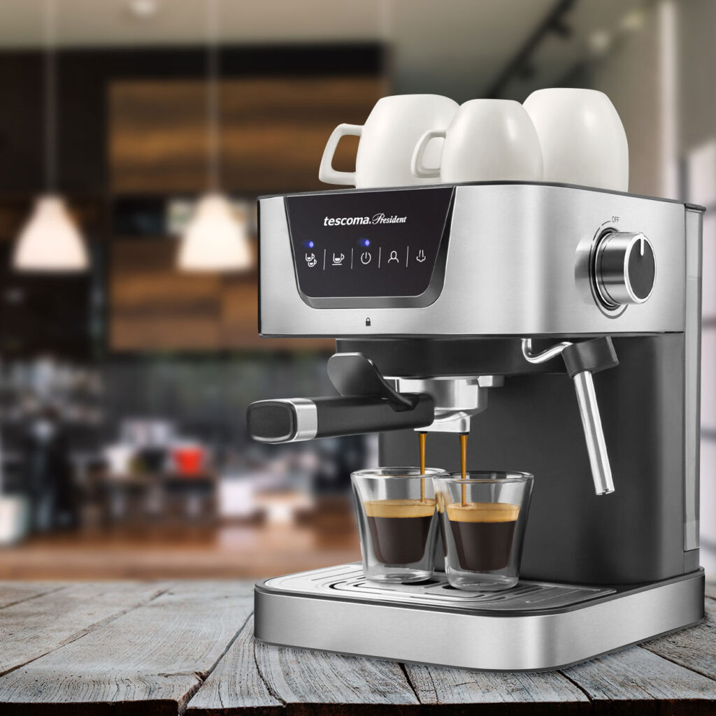 Profi Siebträger Kaffeemaschine, 19 bar, mit Milchschaumdüse, Edelstahl