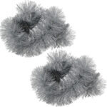 2er-Set LED-Lametta Girlande, silber, 2,7 m