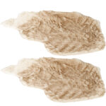 2er-Set Dekoteppich, Kunstfell-Teppich, 60 x 90 cm, beige