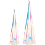 2er-Set Regenbogen-Pyramide mit sternförmigem Sockel, mit Micro-LED-Lichtern, 2 Grössen 2er-Set Regenbogen-Pyramide mit sternförmigem Sockel, mit Micro-LED-Lichtern, 2 Grössen